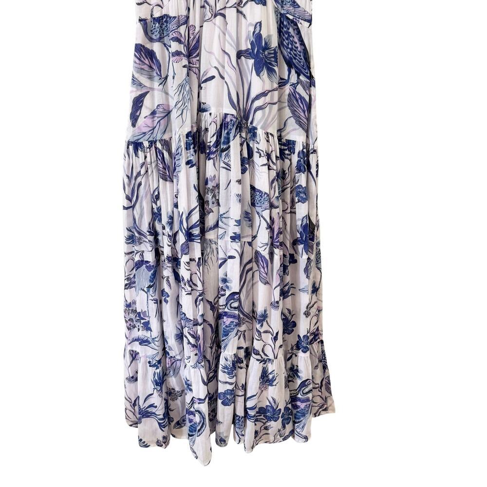 Banjanan Gladys Maxi Dress Botanical Floral Blue White Size Large - Picture 5 of 9
